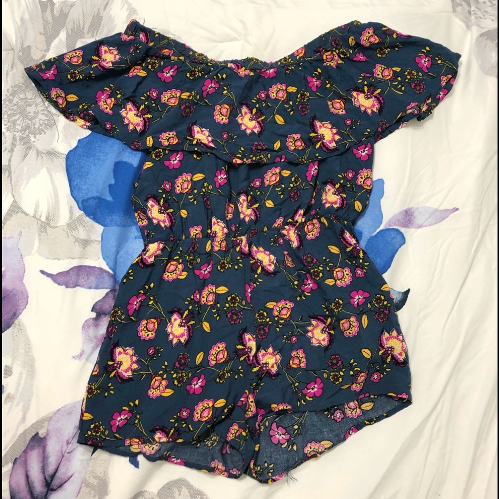 Off the Shoulder Floral Romper